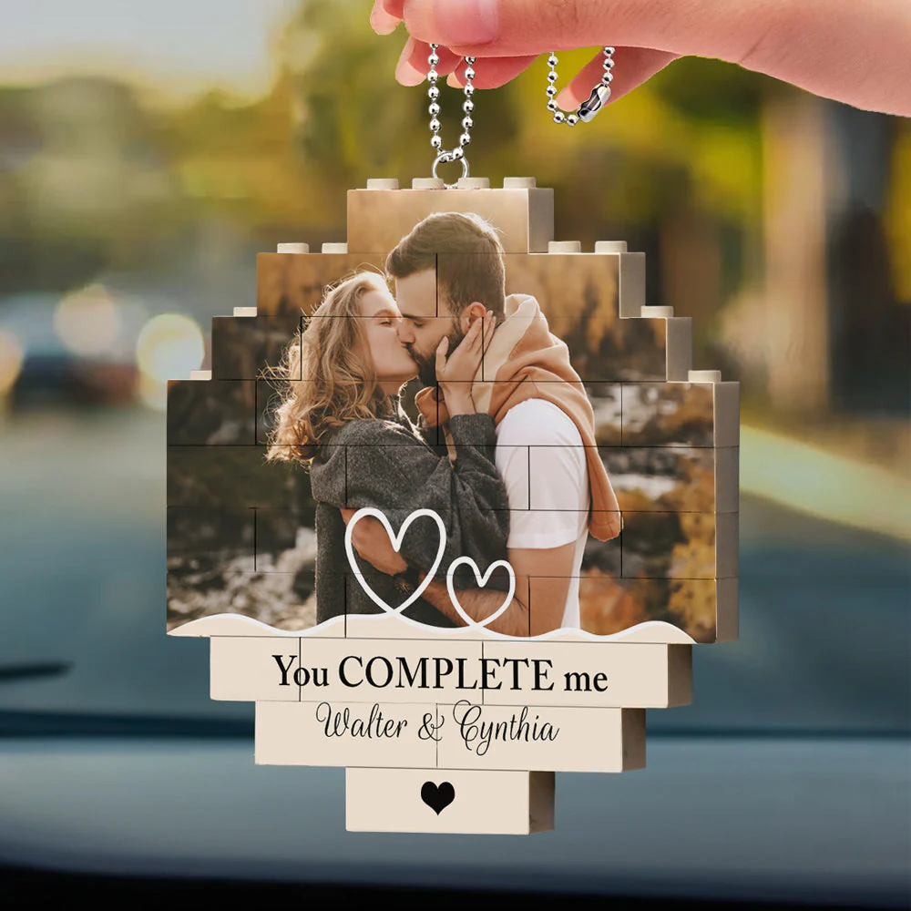 In My Heart - Personalized Custom Puzzle Car Ornament - Image 2