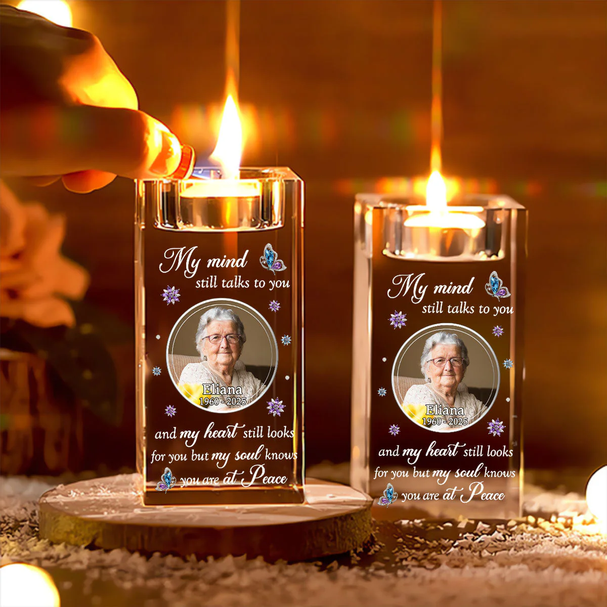 In My Mind - Personalized Custom Crystal Candle Holder - Image 3