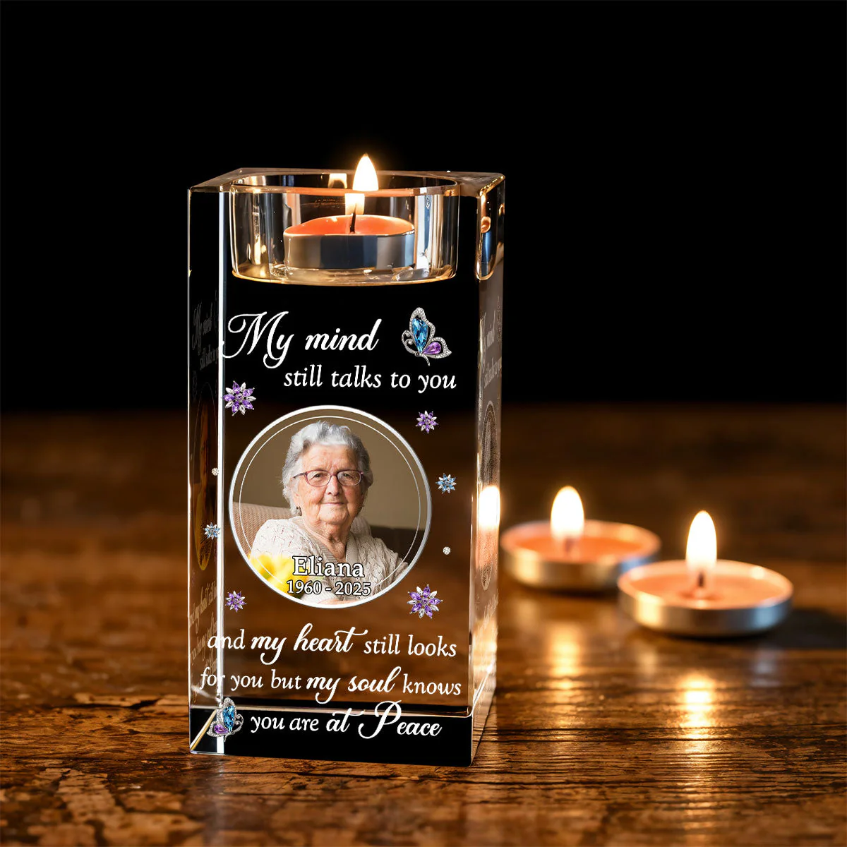 In My Mind - Personalized Custom Crystal Candle Holder - Image 4