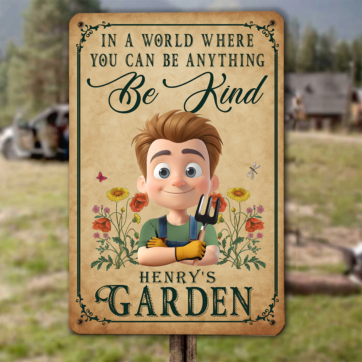 In My World - Personalized Custom Metal Sign - Image 3