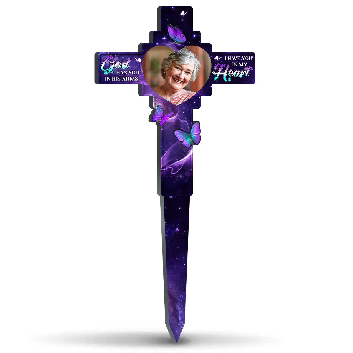 In Our Hearts Always - Personalized Custom Acrylic Garden Stake