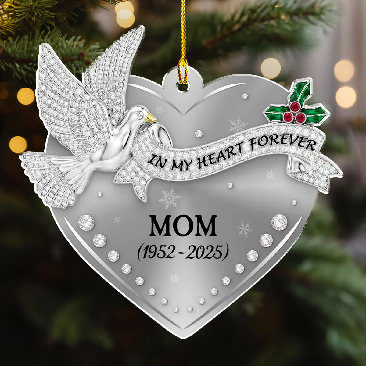 In Our Hearts - Personalized Custom Acrylic Ornament