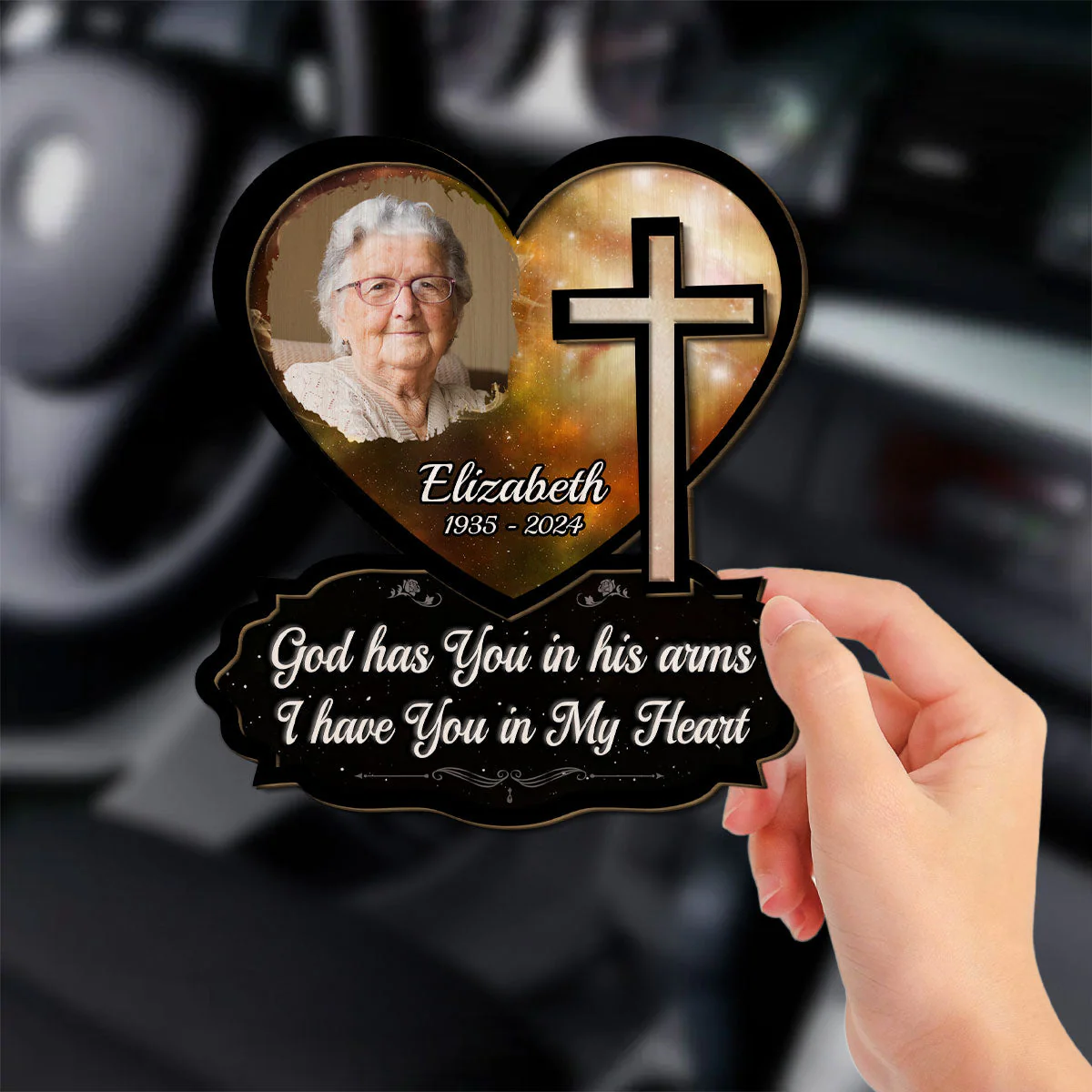 In Our Hearts - Personalized Custom Car Visor Clip - Image 2