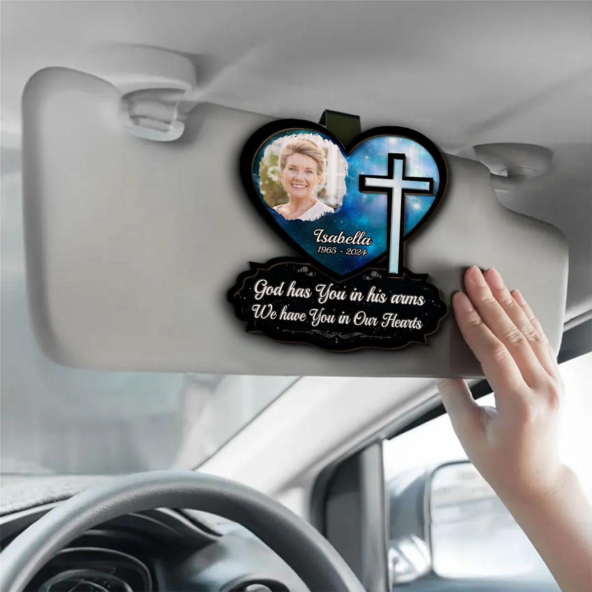 In Our Hearts - Personalized Custom Car Visor Clip - Image 4