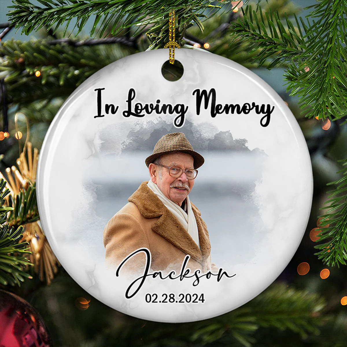 In Our Loving Memory - Personalized Custom Ceramic Ornament - Image 2