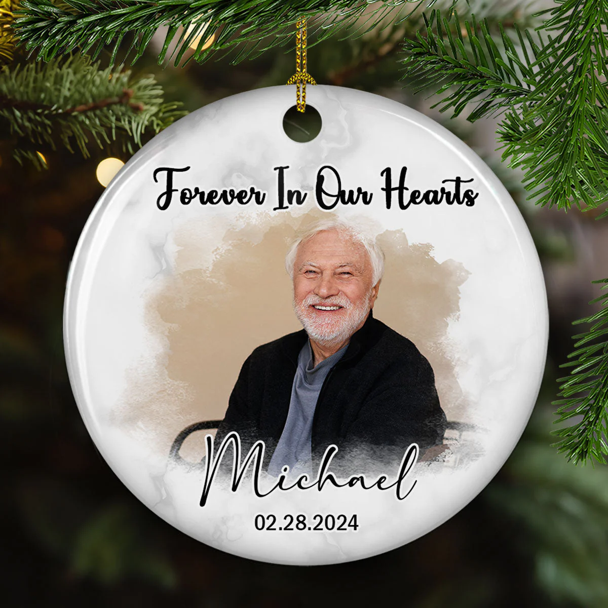 In Our Loving Memory - Personalized Custom Ceramic Ornament - Image 3