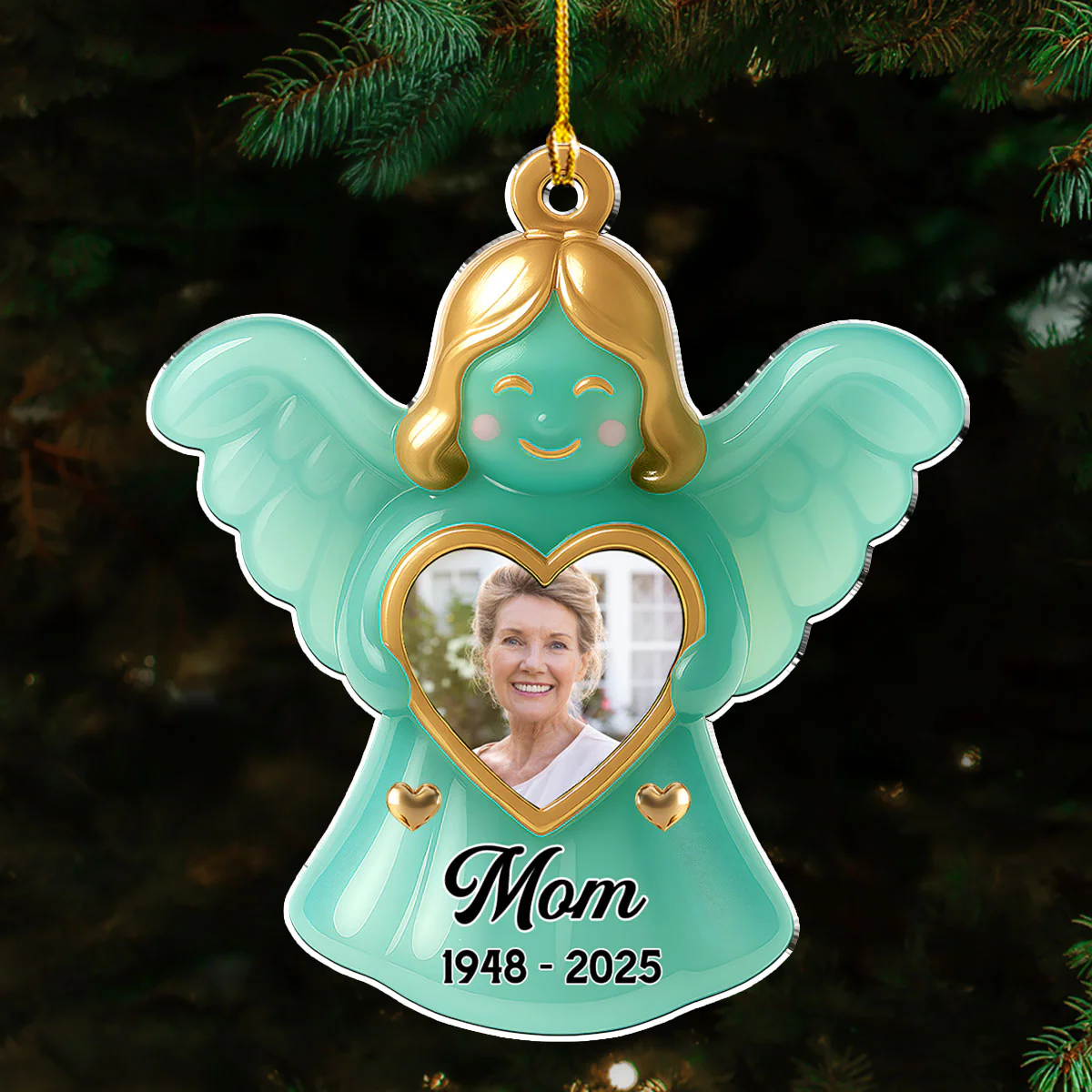 In The Arms Of The Angel - Personalized Custom Acrylic Ornament - Image 2