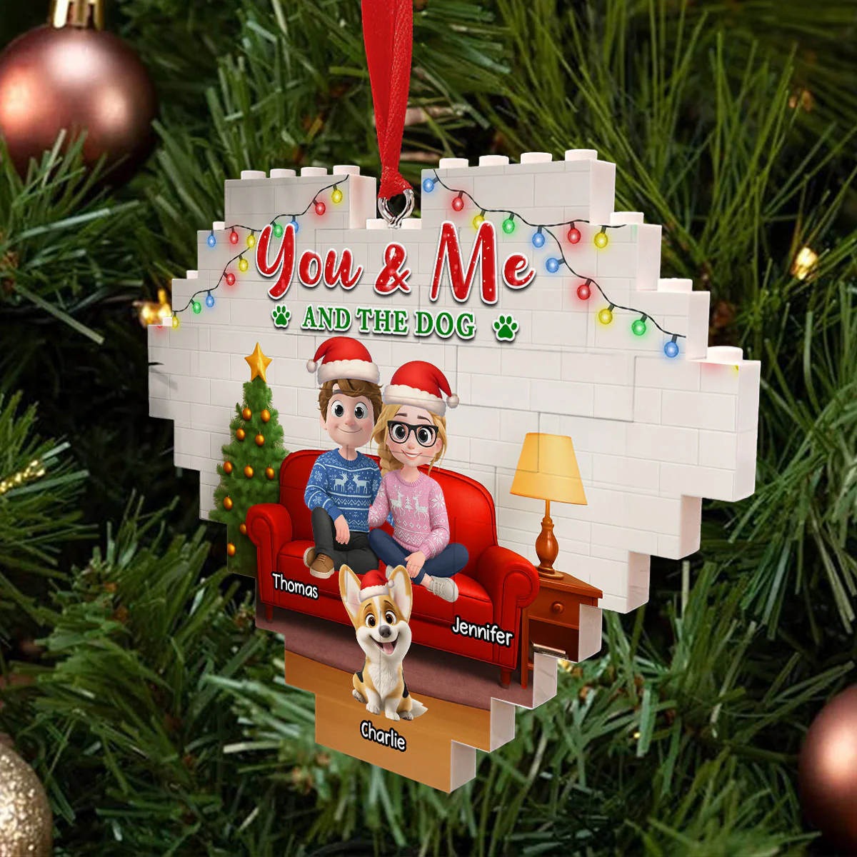 In The Same Home - Personalized Custom 3D Effect Heart Puzzle Ornament - Image 2