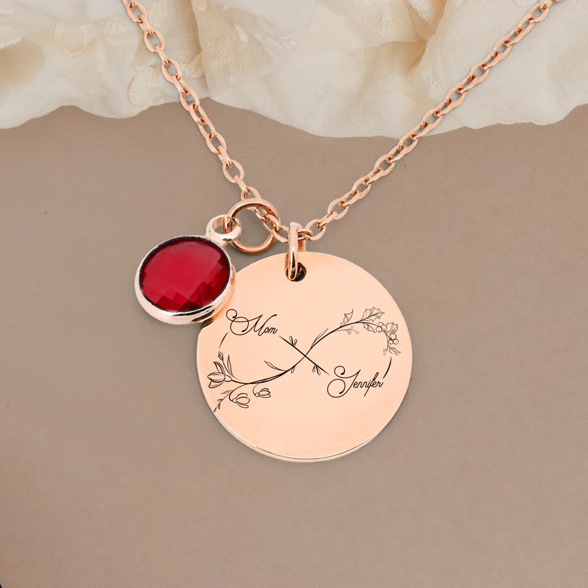 Infinity Love - Personalized Custom Birthstone Necklace - Image 11