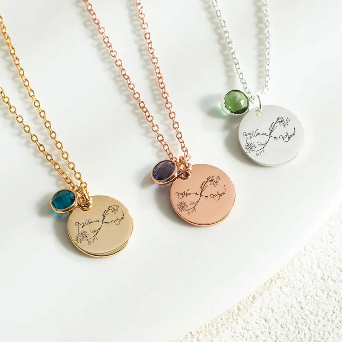 Infinity Love - Personalized Custom Birthstone Necklace - Image 3