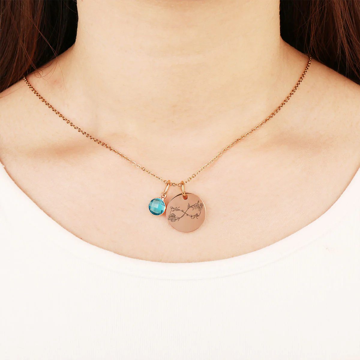 Infinity Love - Personalized Custom Birthstone Necklace - Image 5