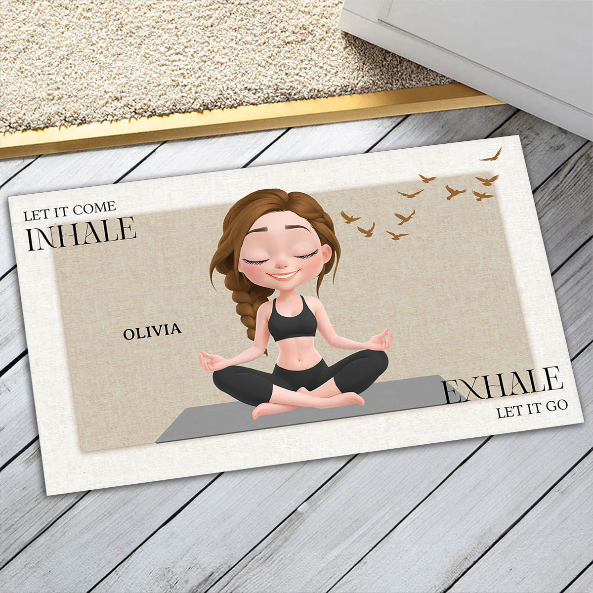 Inhale In Exhale Out - Personalized Custom Doormat - Image 2