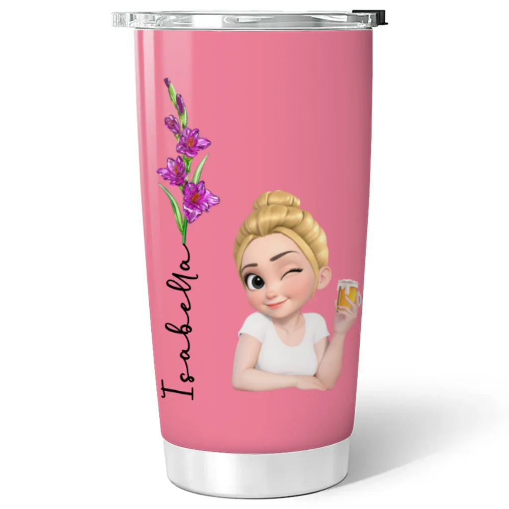Iridescent Flower Girl - Personalized Custom Tumbler - Image 5