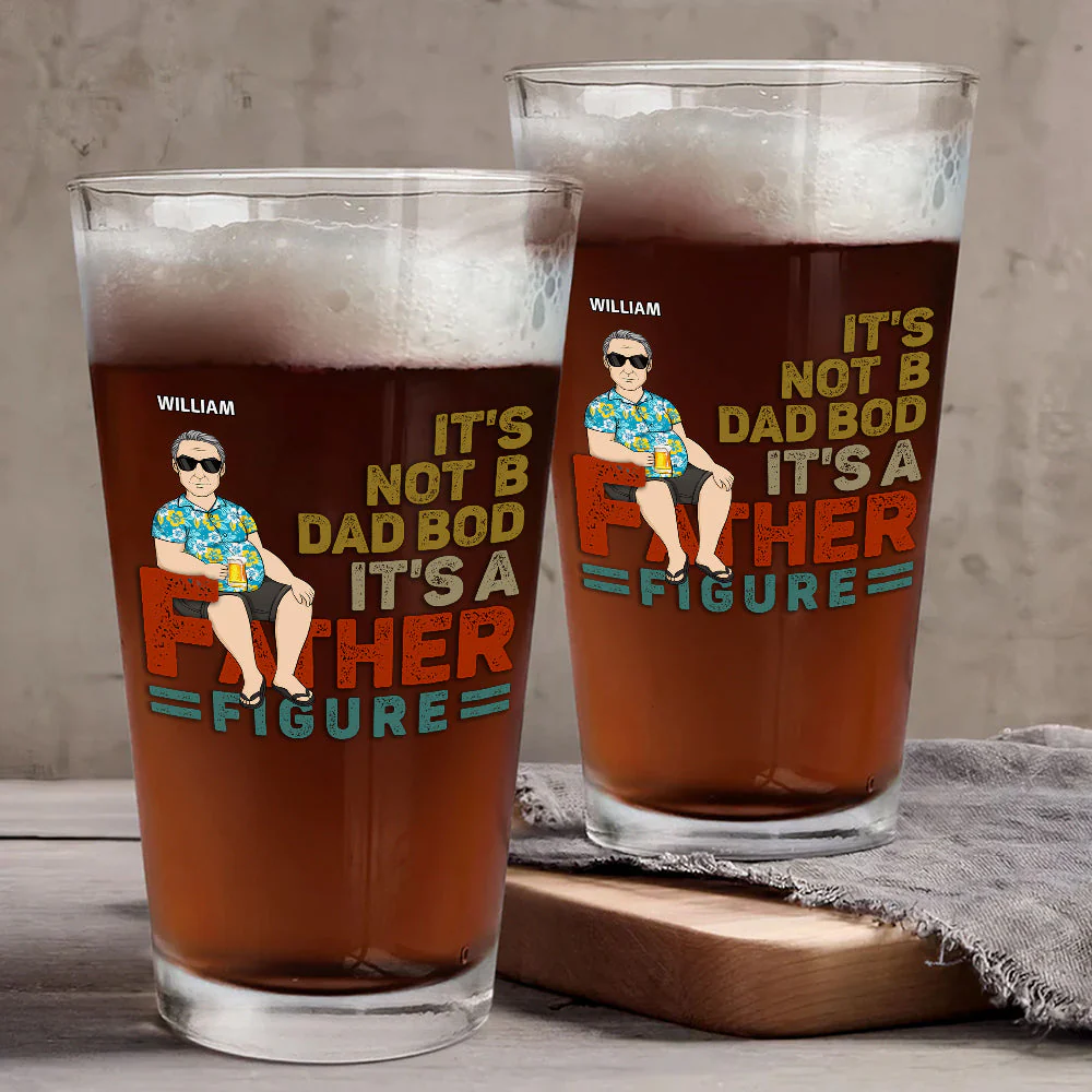 It Is A Father Figure - Personalized Custom Beer Glass - Image 2