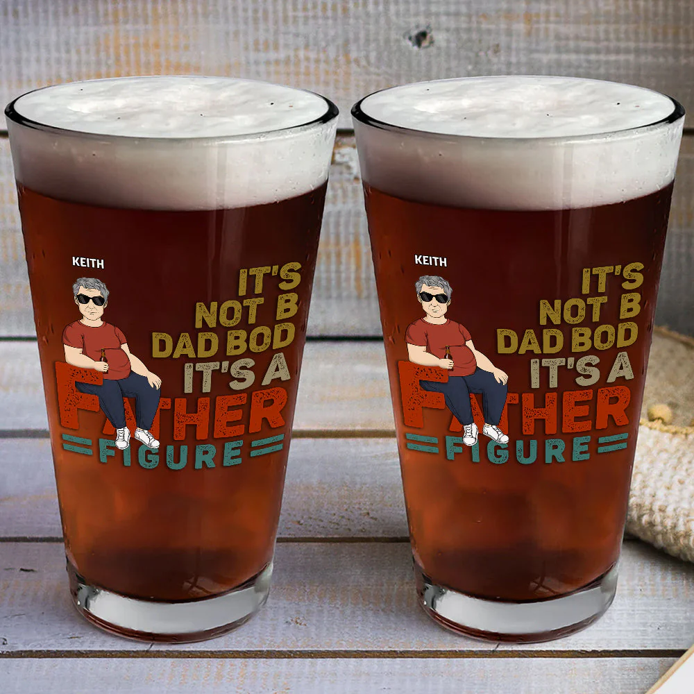 It Is A Father Figure - Personalized Custom Beer Glass - Image 3