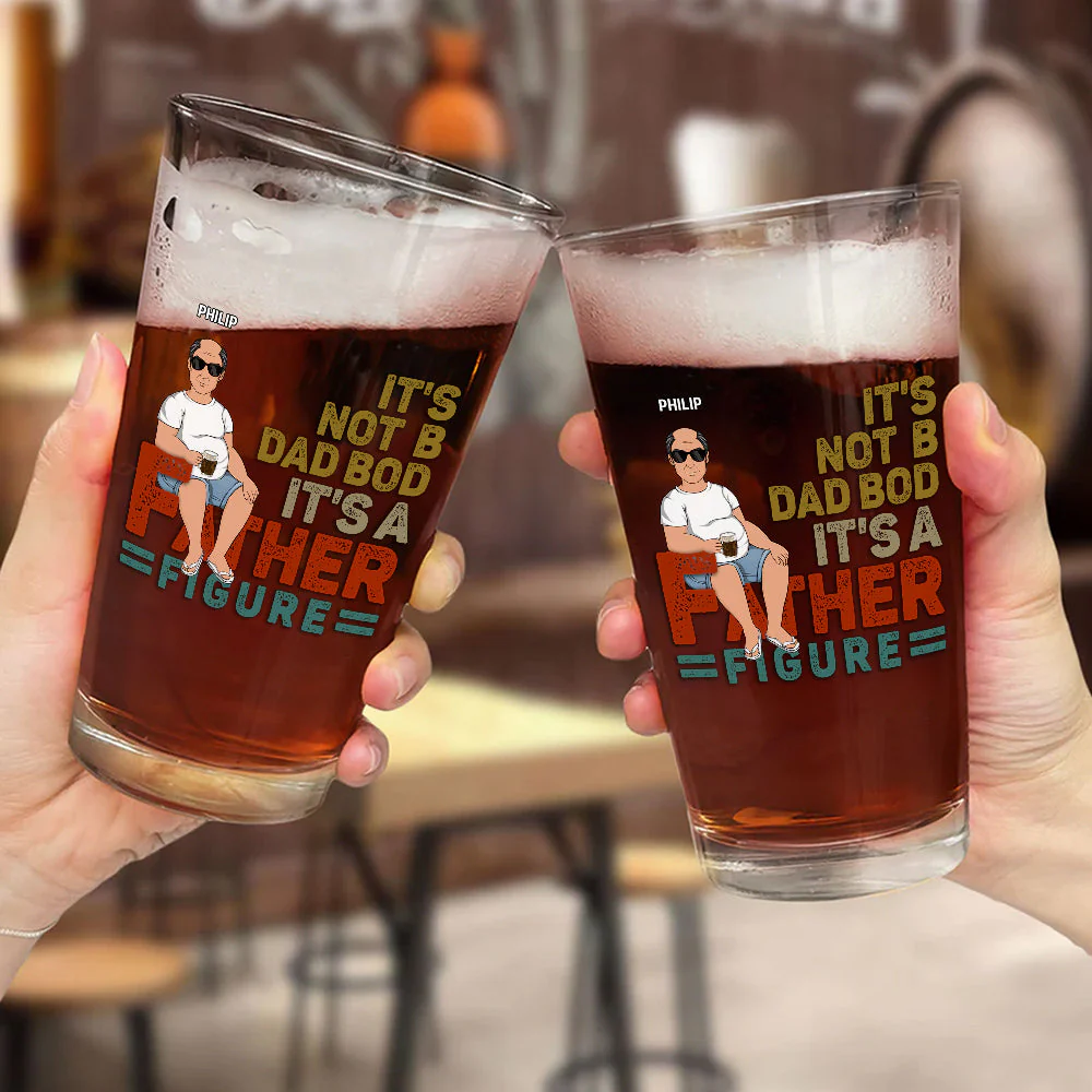 It Is A Father Figure - Personalized Custom Beer Glass - Image 5