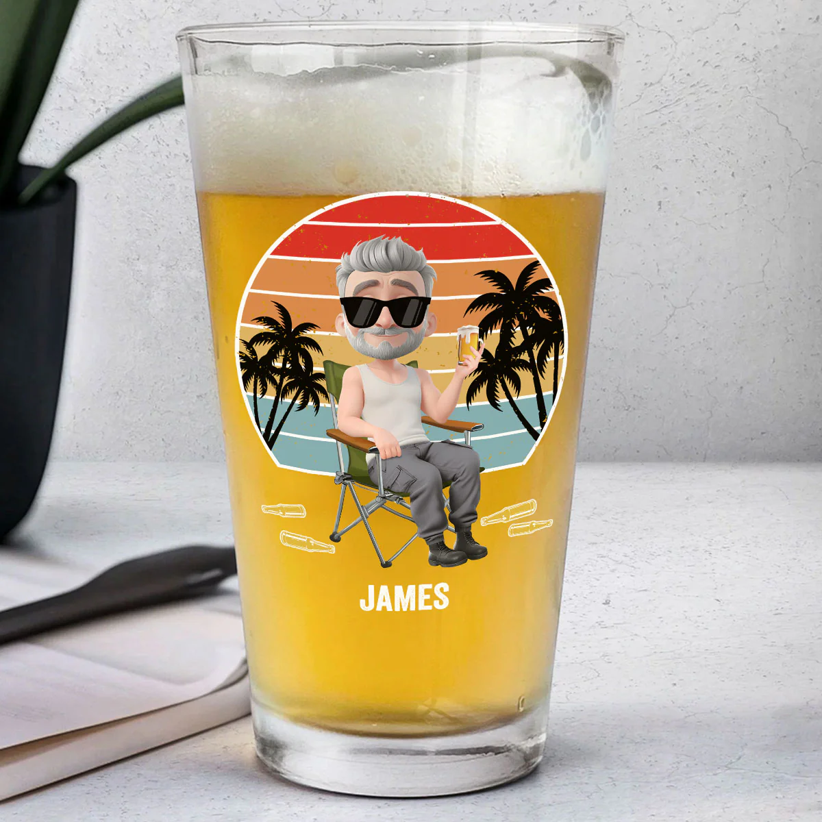 Daddy Relax - Personalized Custom Beer Glass - Image 2