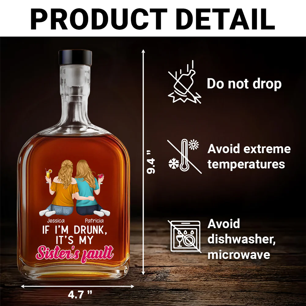 It Is My Sisters Fault - Personalized Custom Spirits Decanter - Image 5