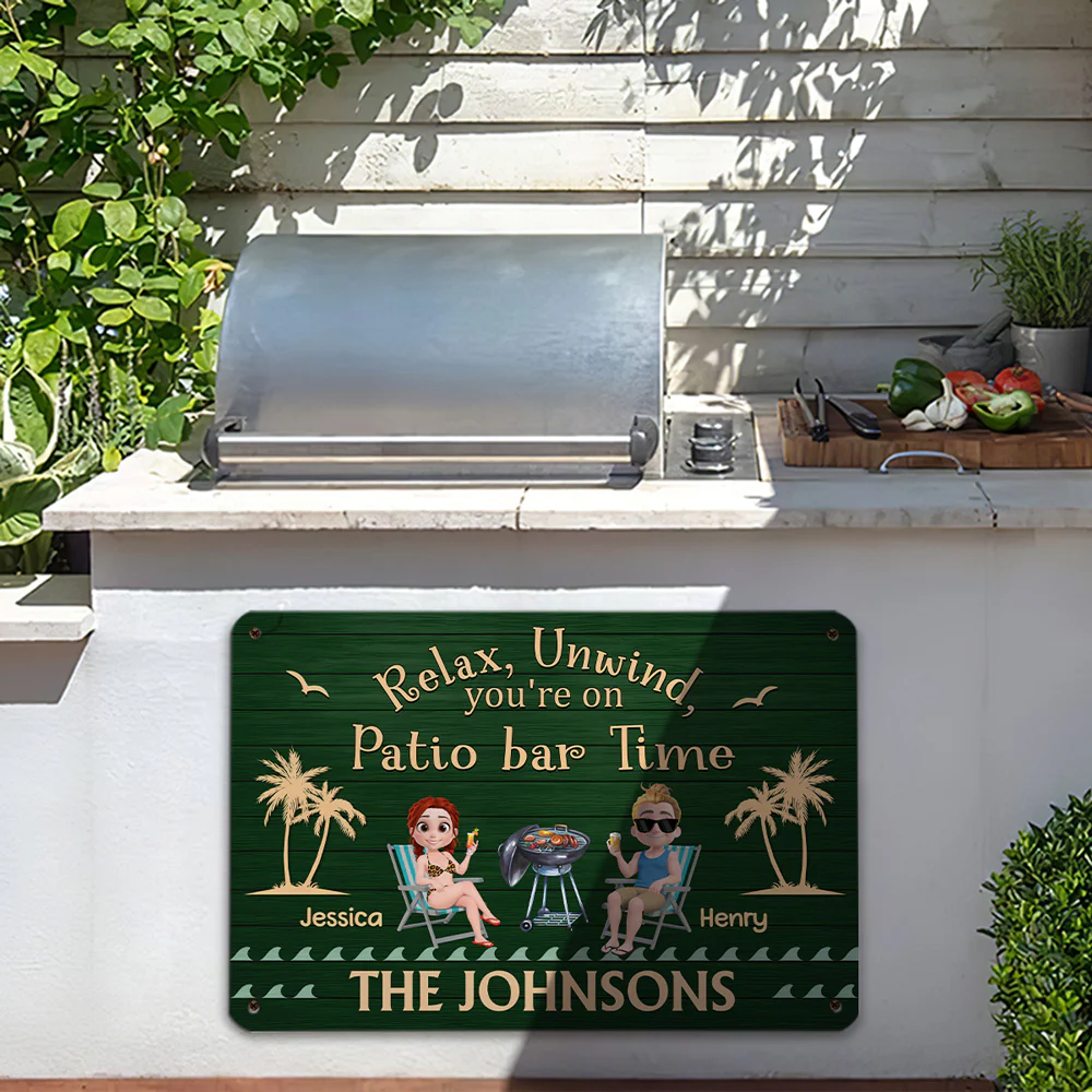 It Is Patio Time - Personalized Custom Metal Sign - Image 4