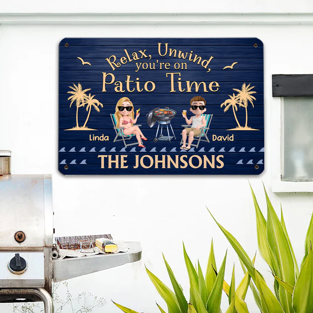 It Is Patio Time - Personalized Custom Metal Sign - Image 5