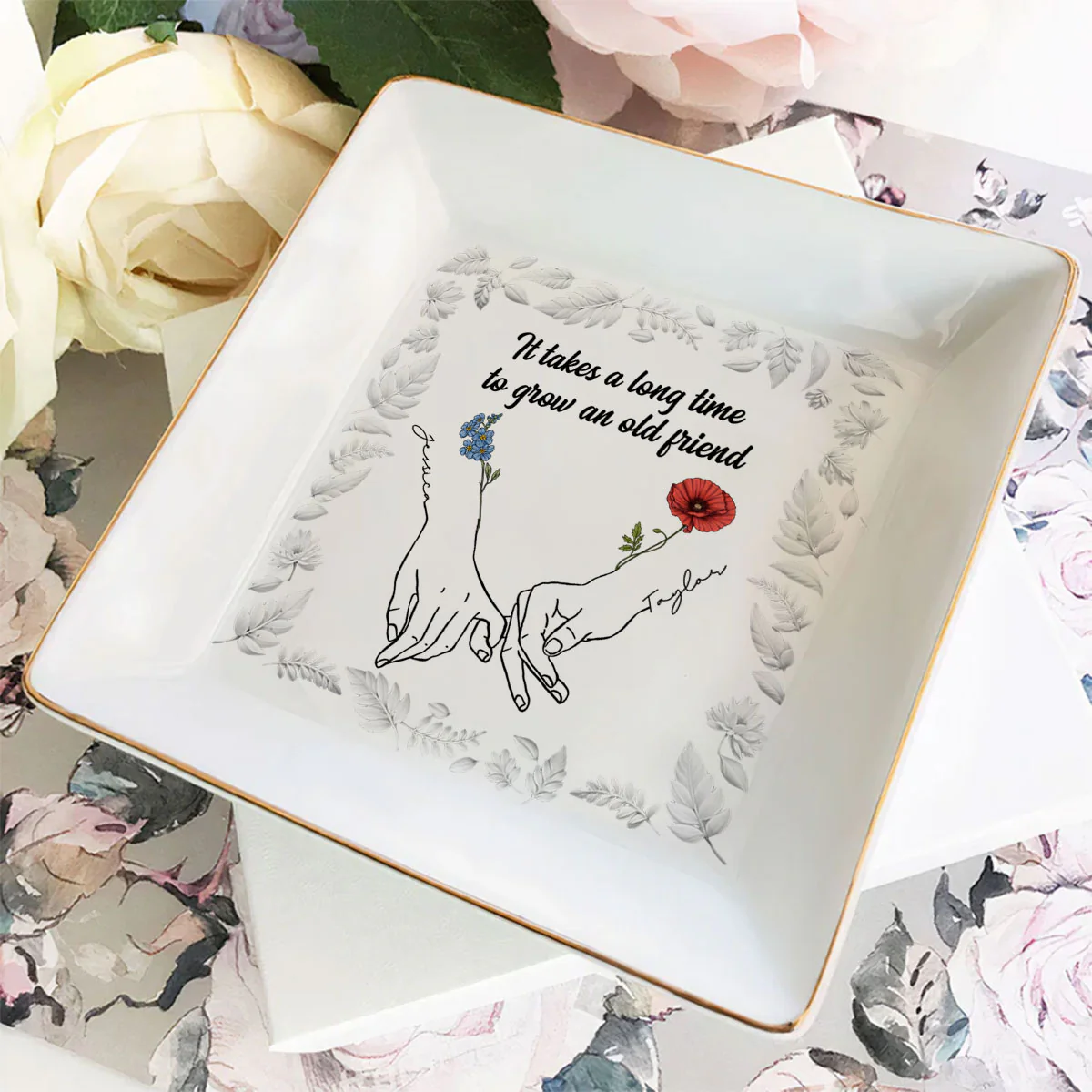 It Takes A Long Time - Personalized Custom Jewelry Dish - Image 3