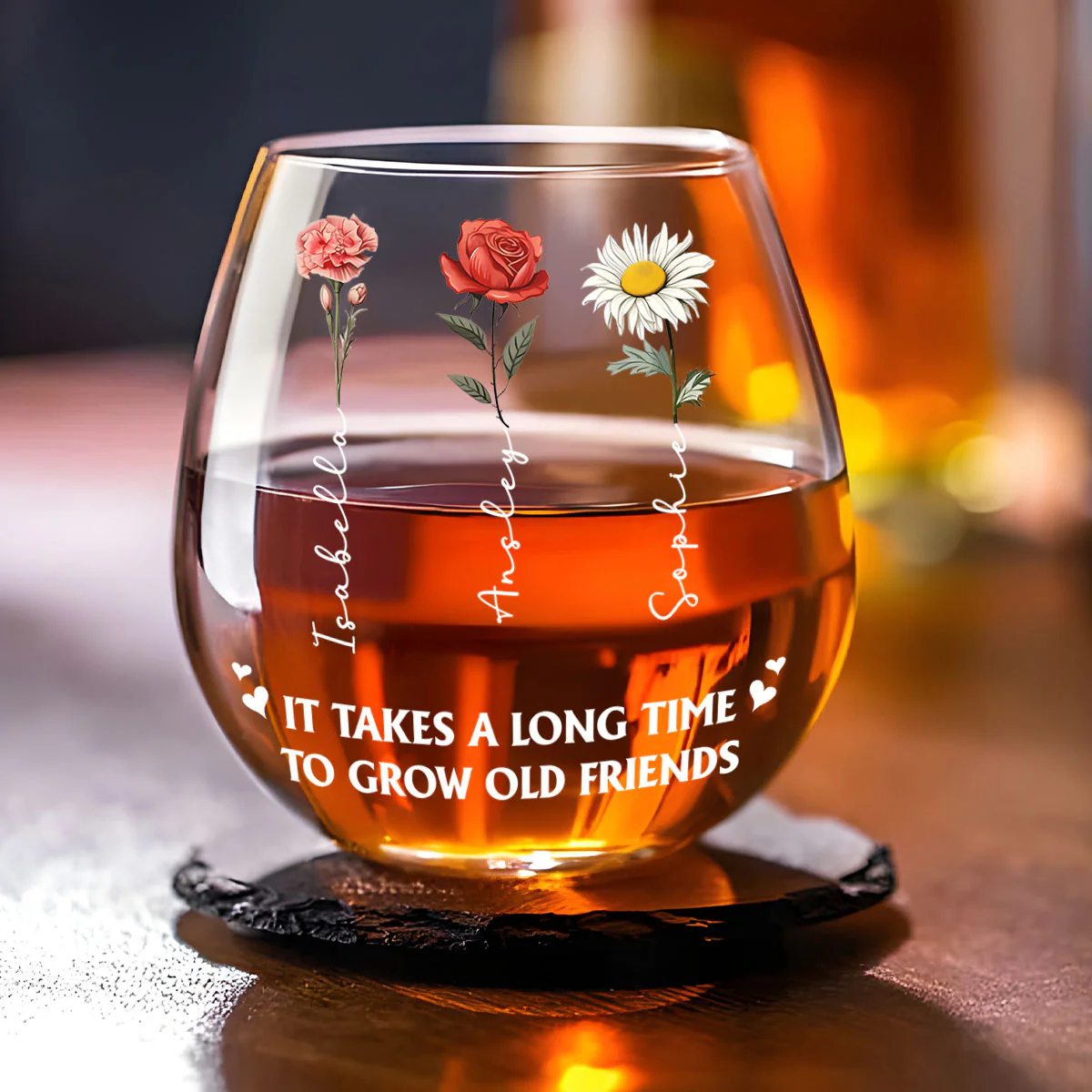 It Takes A Long Time - Personalized Custom Wine Glass - Image 2