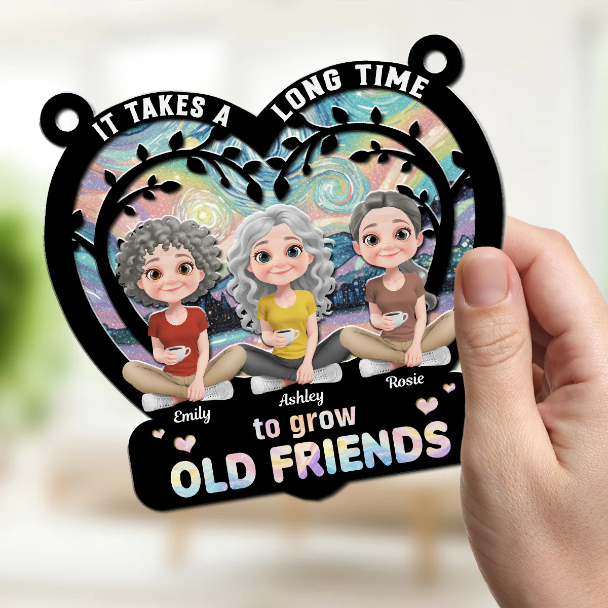 It Takes A Long Time To Grow An Old Friend - Personalized Custom Suncatcher - Image 3