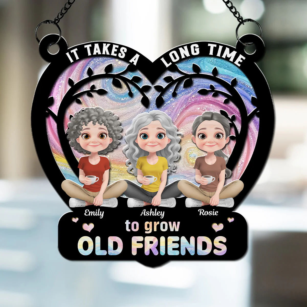 It Takes A Long Time To Grow An Old Friend - Personalized Custom Suncatcher - Image 5