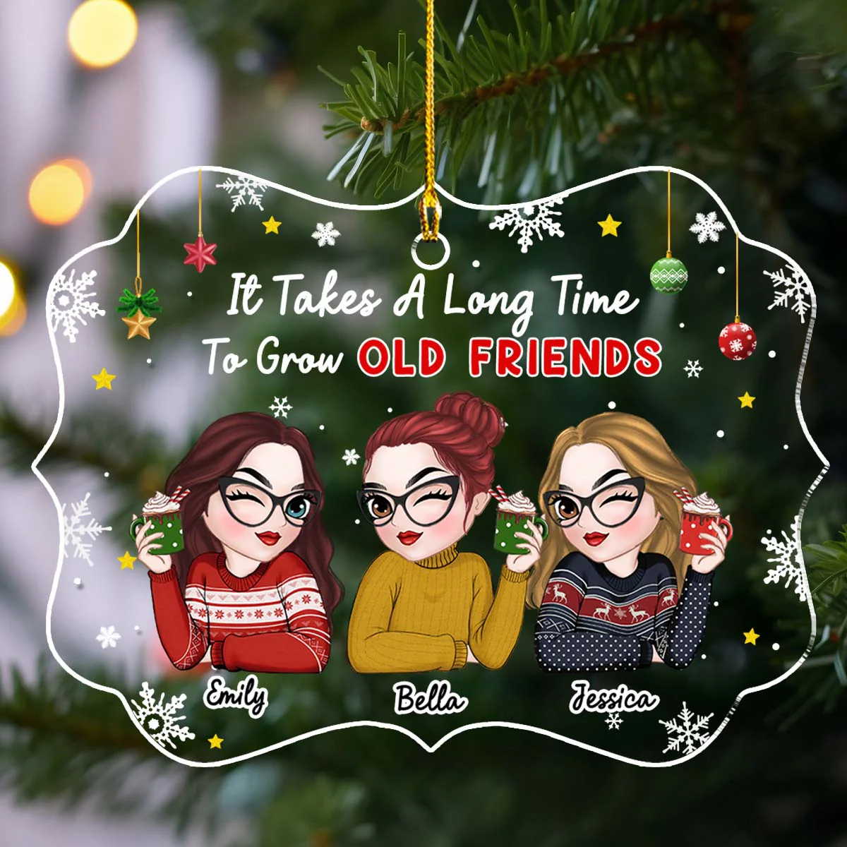 It Took Us A Long Time - Personalized Custom Acrylic Ornament - Image 2