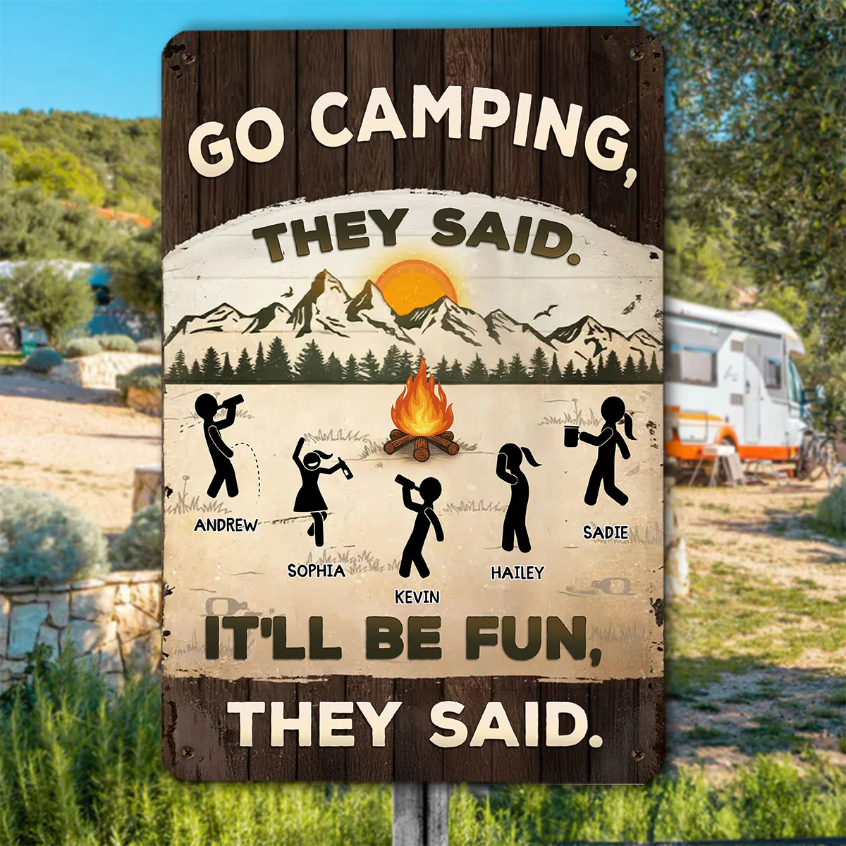 It Would Be Fun They Said - Personalized Custom Metal Sign - Image 2