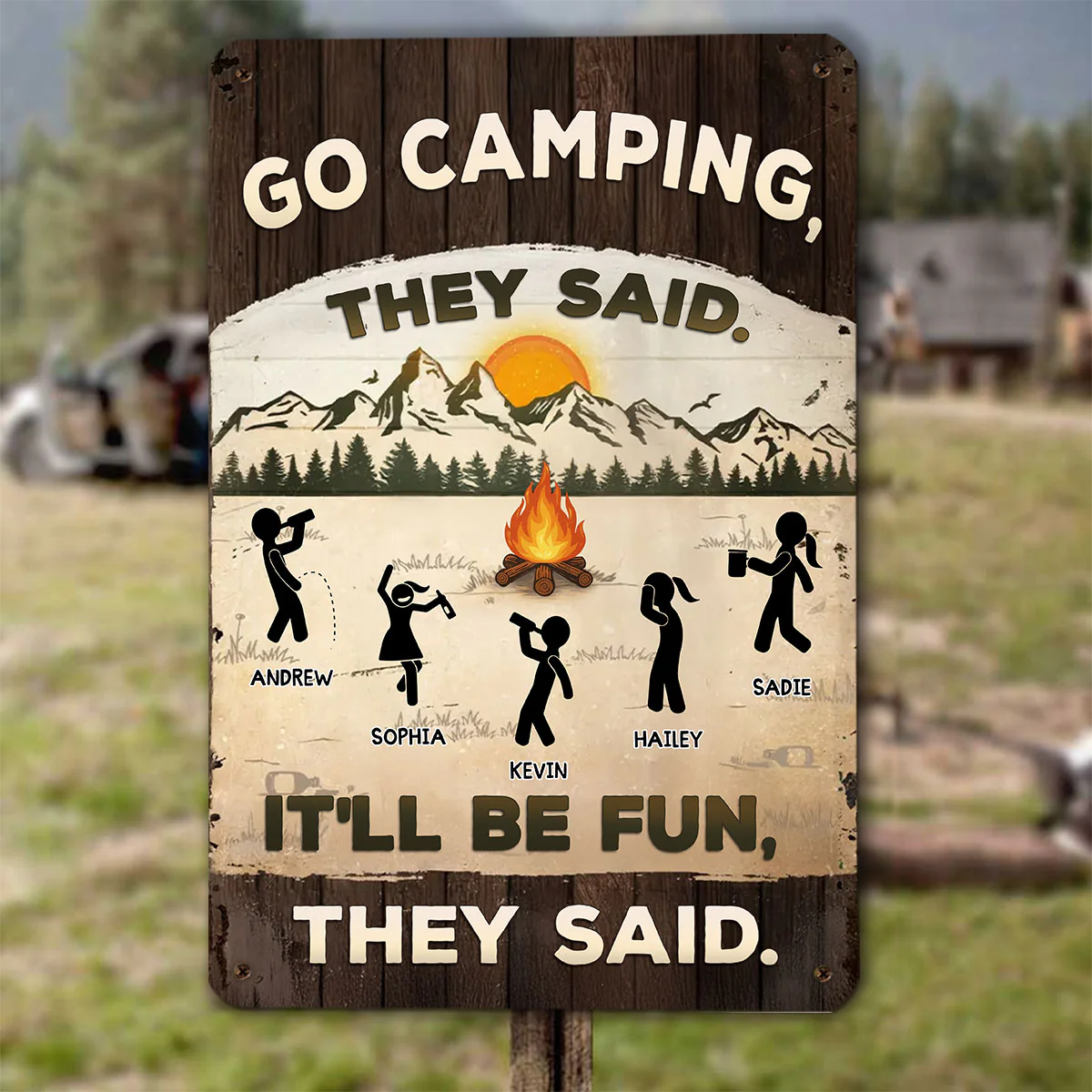 It Would Be Fun They Said - Personalized Custom Metal Sign - Image 3
