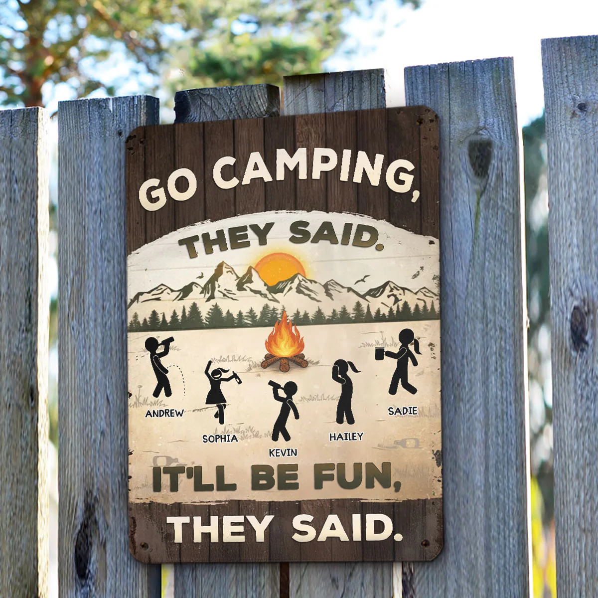 It Would Be Fun They Said - Personalized Custom Metal Sign - Image 4