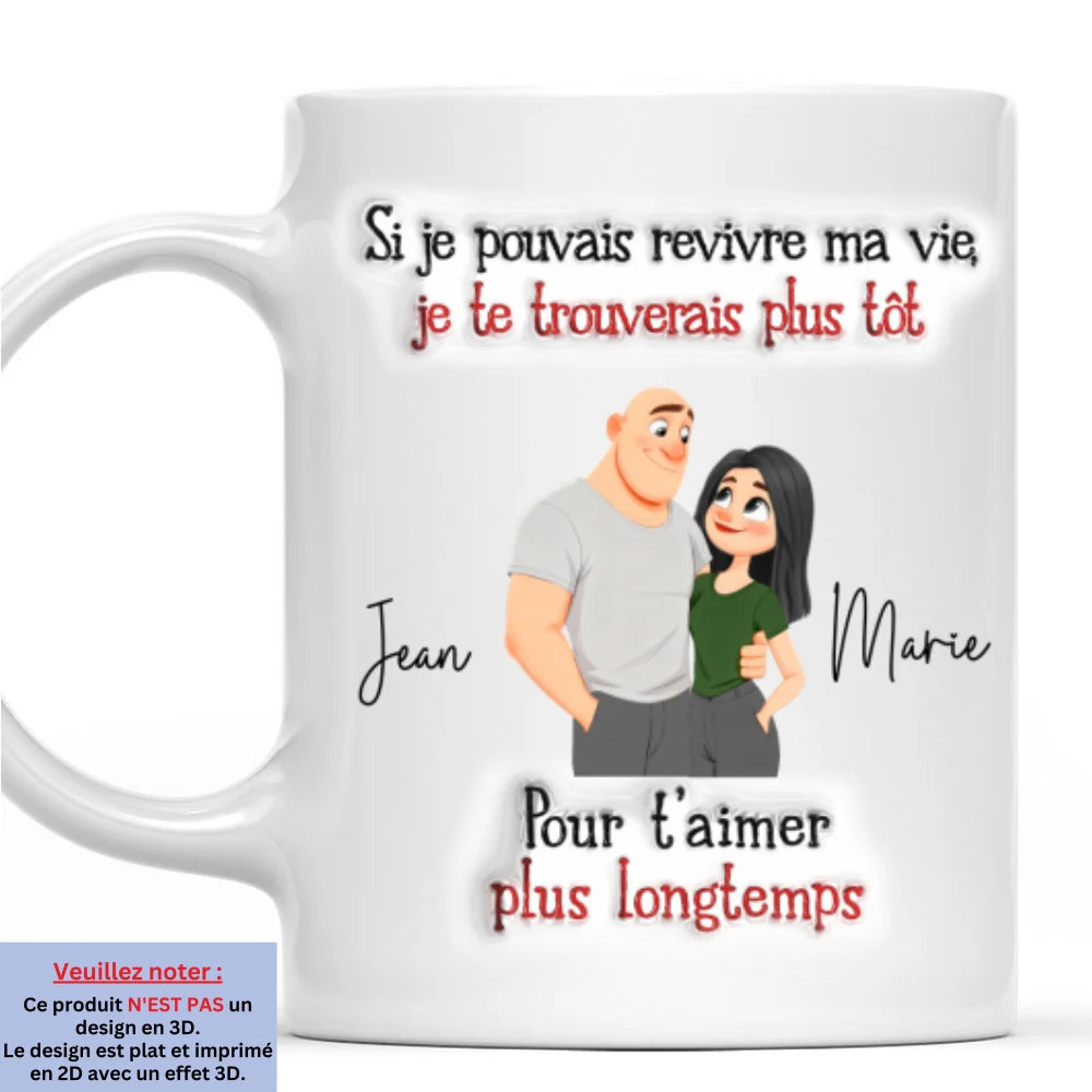 Je t’aime tellement – Mug personnalisé avec effet 3D gonflé - Image 7