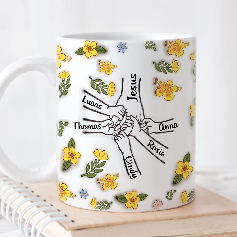 Jesus Holds Our Hand And Our Heart - Personalized Custom 3D Inflated Effect Mug - Image 5