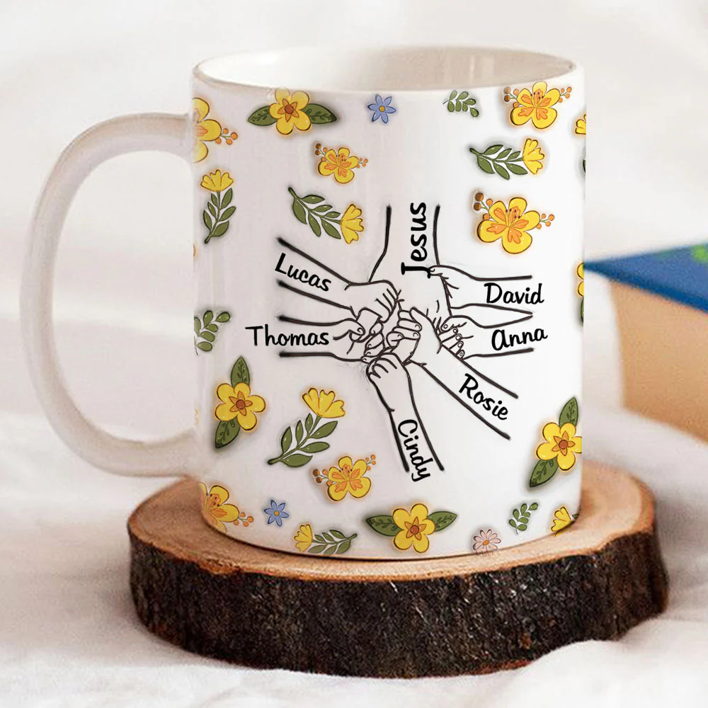 Jesus Holds Our Hand And Our Heart - Personalized Custom 3D Inflated Effect Mug - Image 6