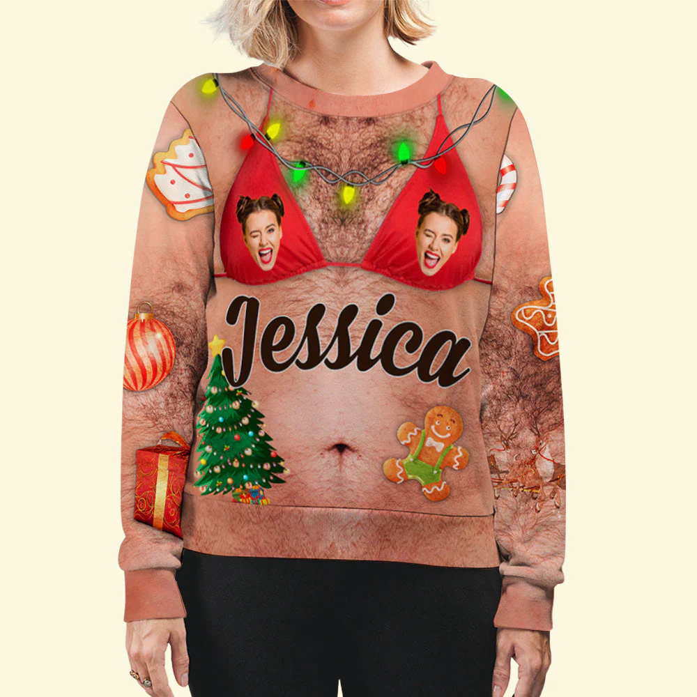 Jingle Bell - Personalized Custom All-Over-Print Sweatshirt - Image 3