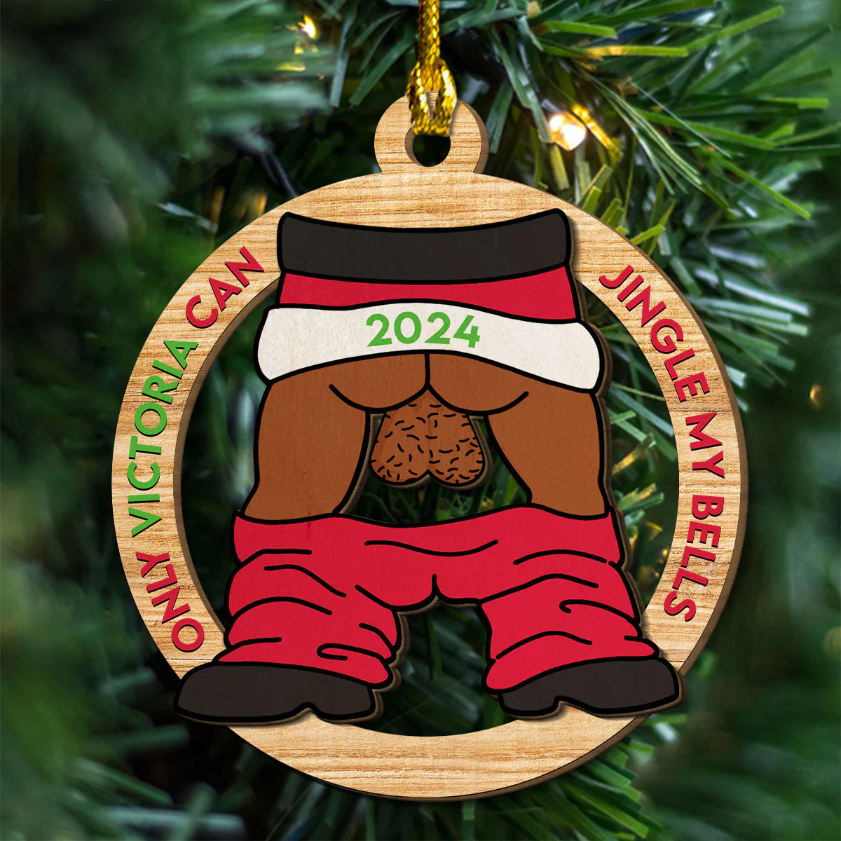 Jingle My Bells - Personalized Custom 2-Layered Wood Ornament - Image 2