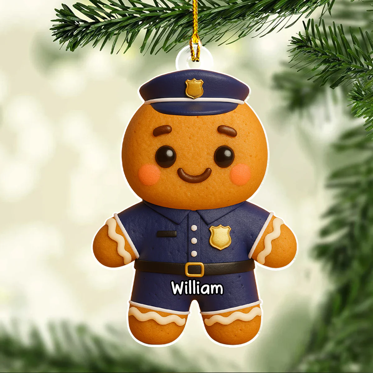Job Gingerbread - Personalized Custom Acrylic Ornament - Image 2