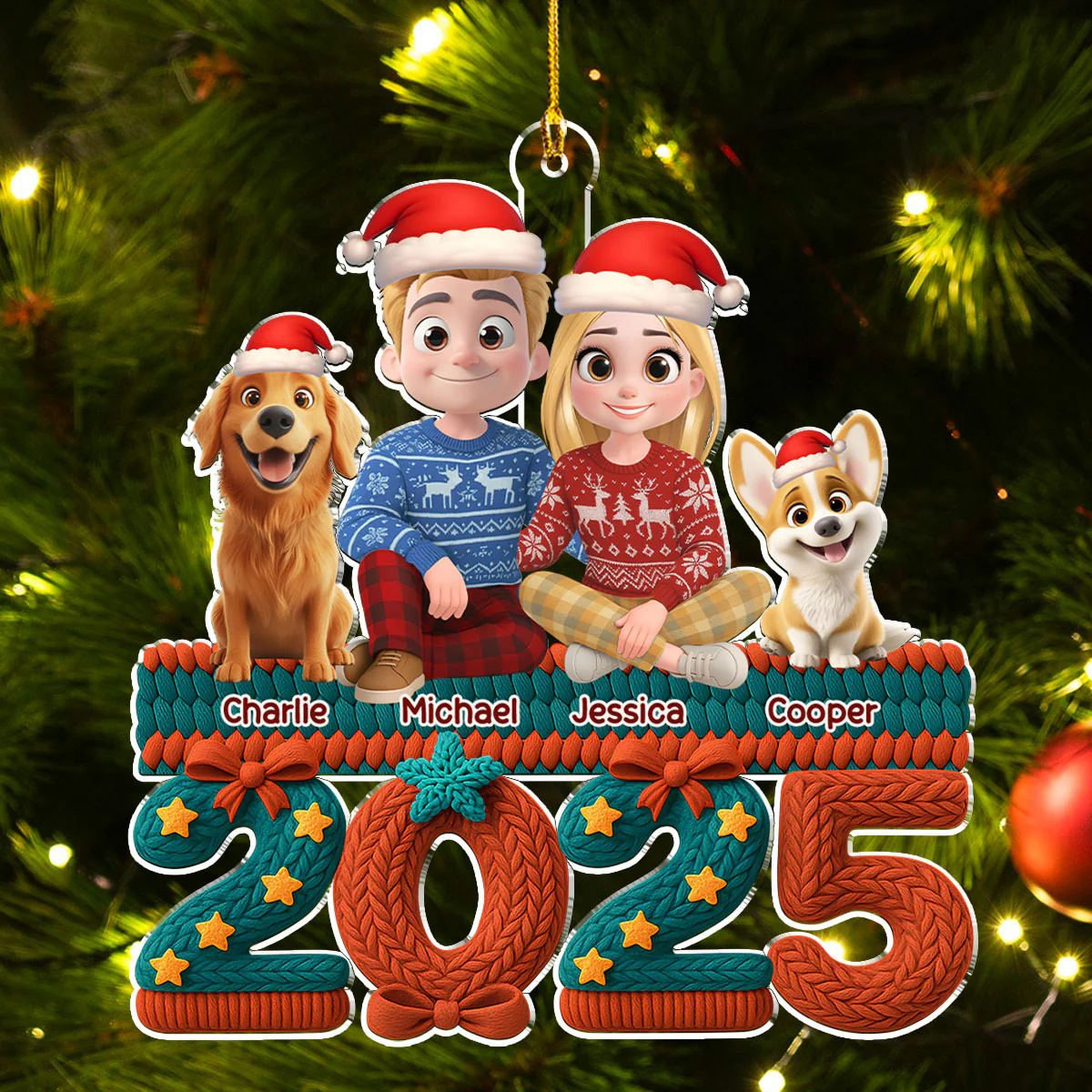 Jolly Year - Personalized Custom 3D Effect Acrylic Ornament - Image 5
