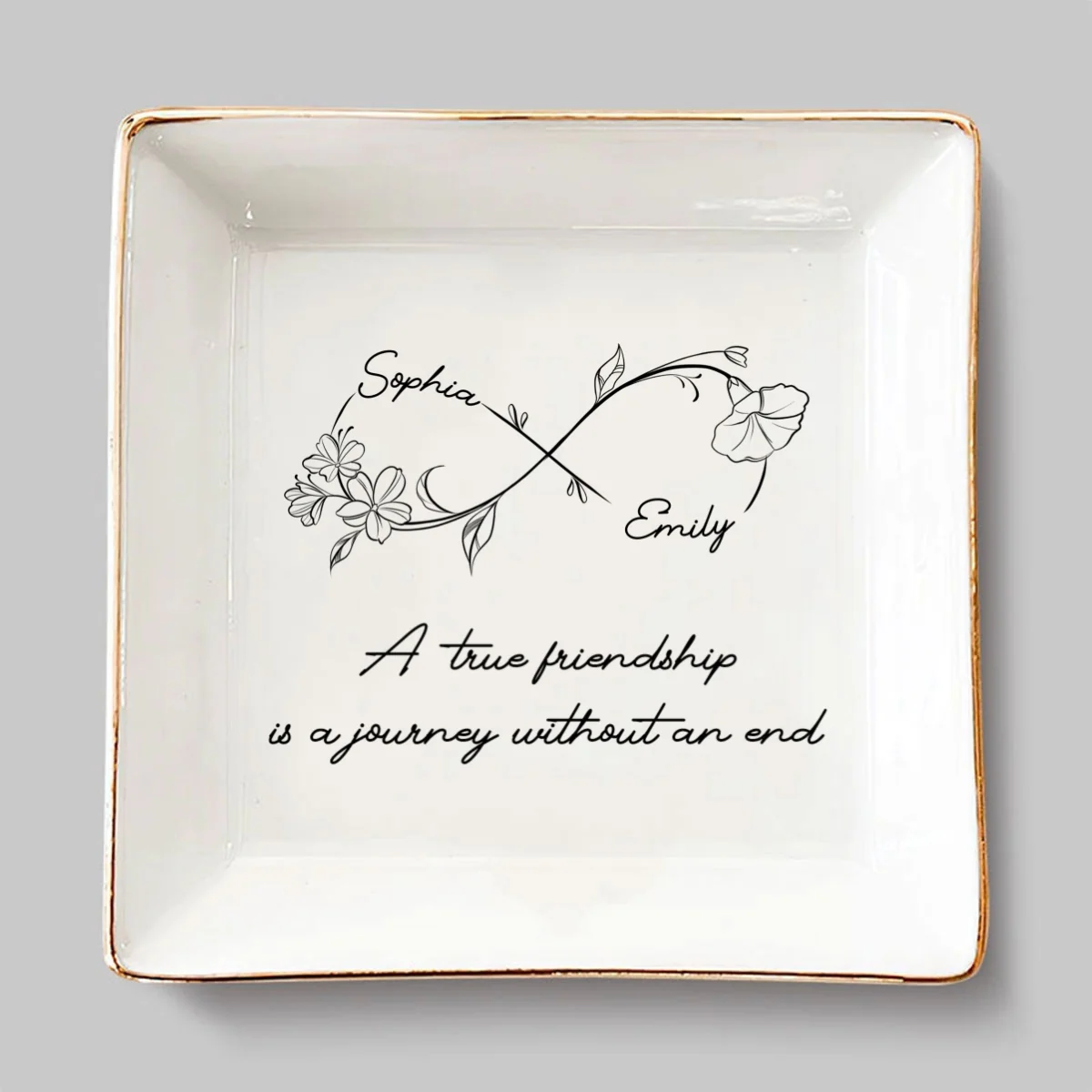Journey Of Friendship - Personalized Custom Jewelry Dish - Image 7
