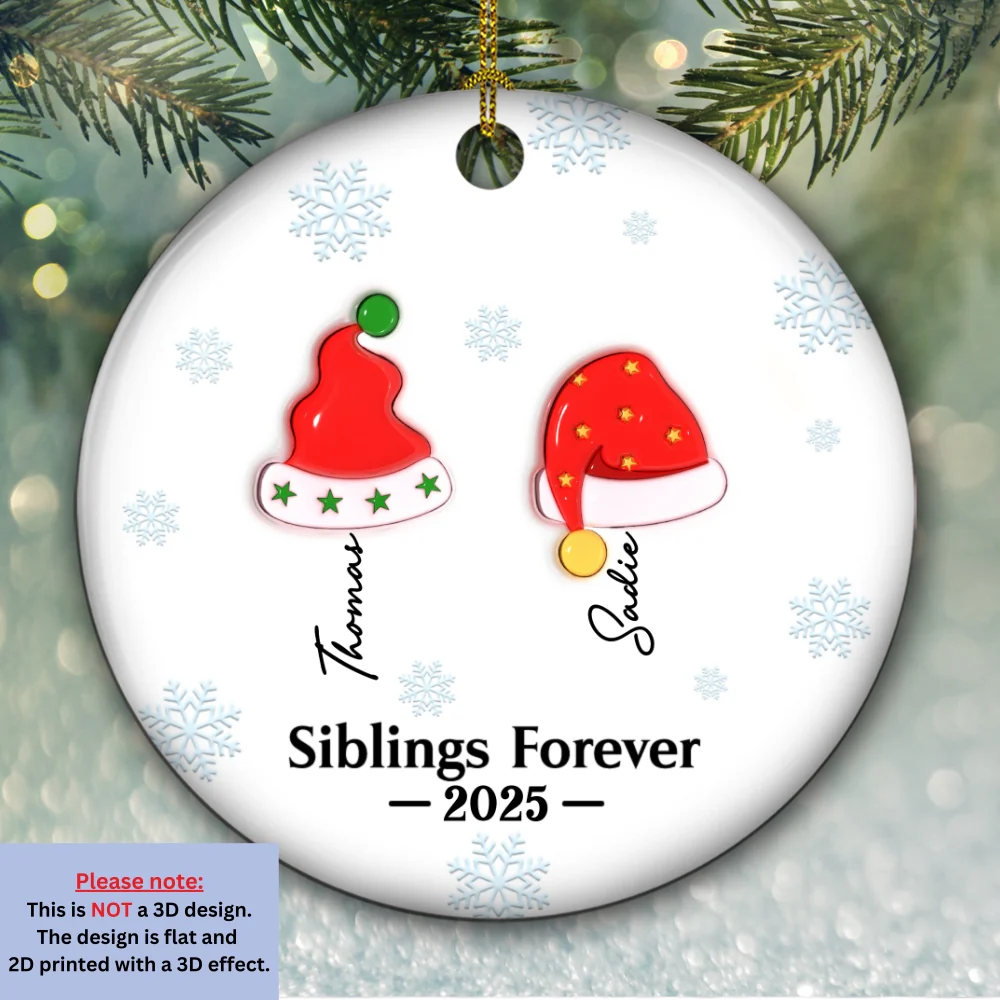 Joy Begins Where Family Gathers - Personalized Custom 3D Inflated Effect Ceramic Ornament - Image 6