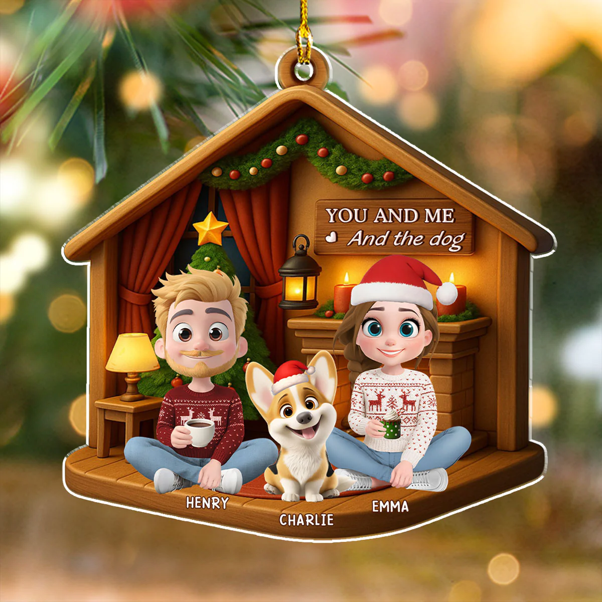 Joyful Home Forever Now - Personalized Custom 3D Effect Acrylic Ornament - Image 2
