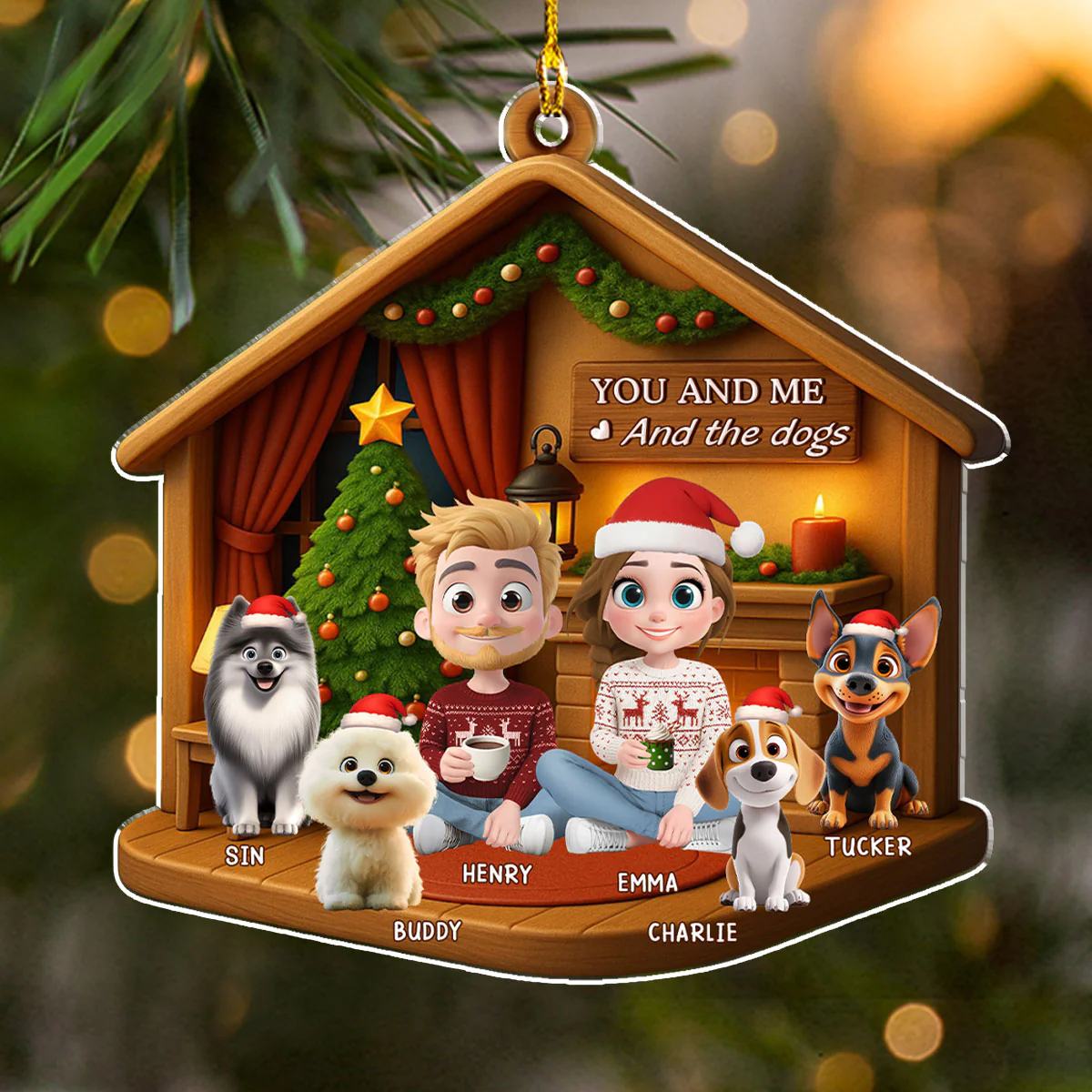 Joyful Home Forever Now - Personalized Custom 3D Effect Acrylic Ornament - Image 3