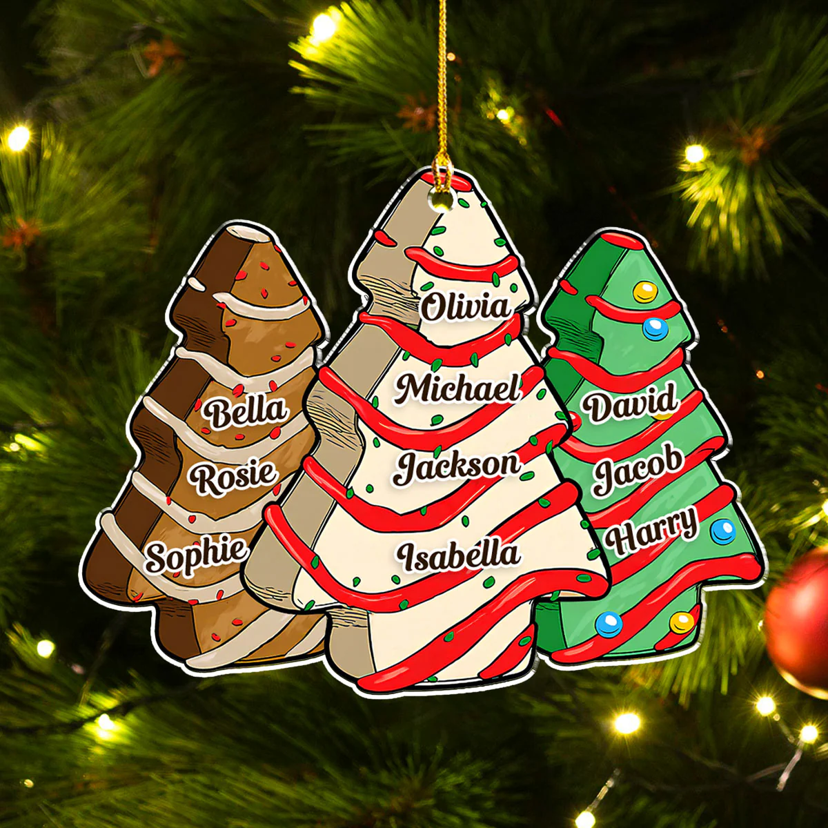 Joyful Loving Family - Personalized Custom Acrylic Ornament - Image 4