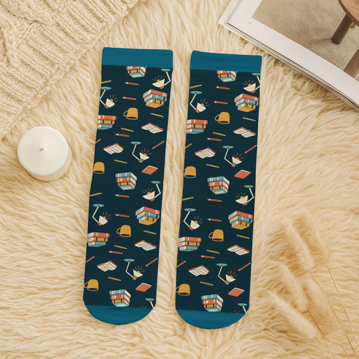 Just A Book Lover - Personalized Custom Crew Socks - Image 6