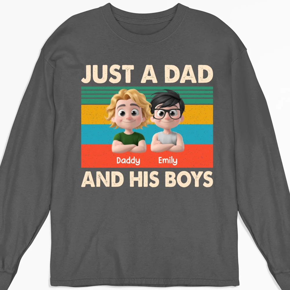 Just A Dad And His Kid - Personalized Custom Shirt - Image 10