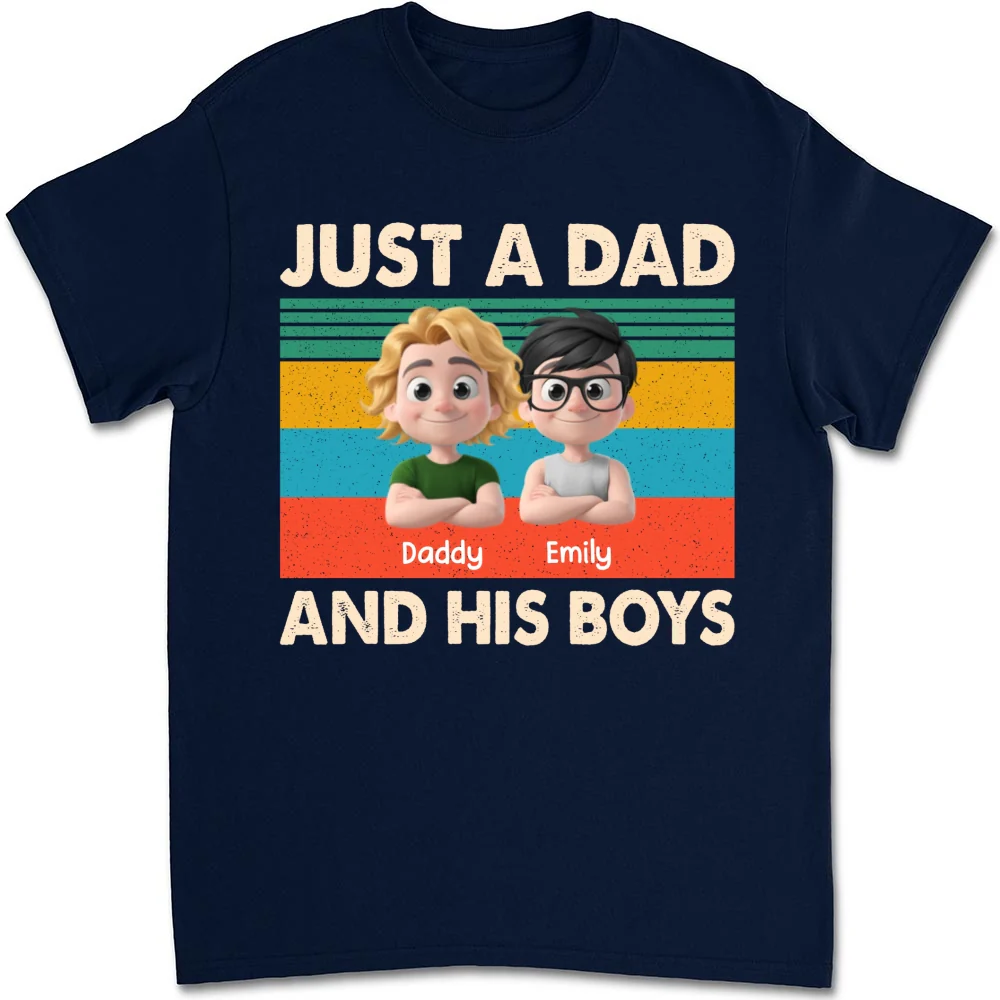 Just A Dad And His Kid - Personalized Custom Shirt - Image 8