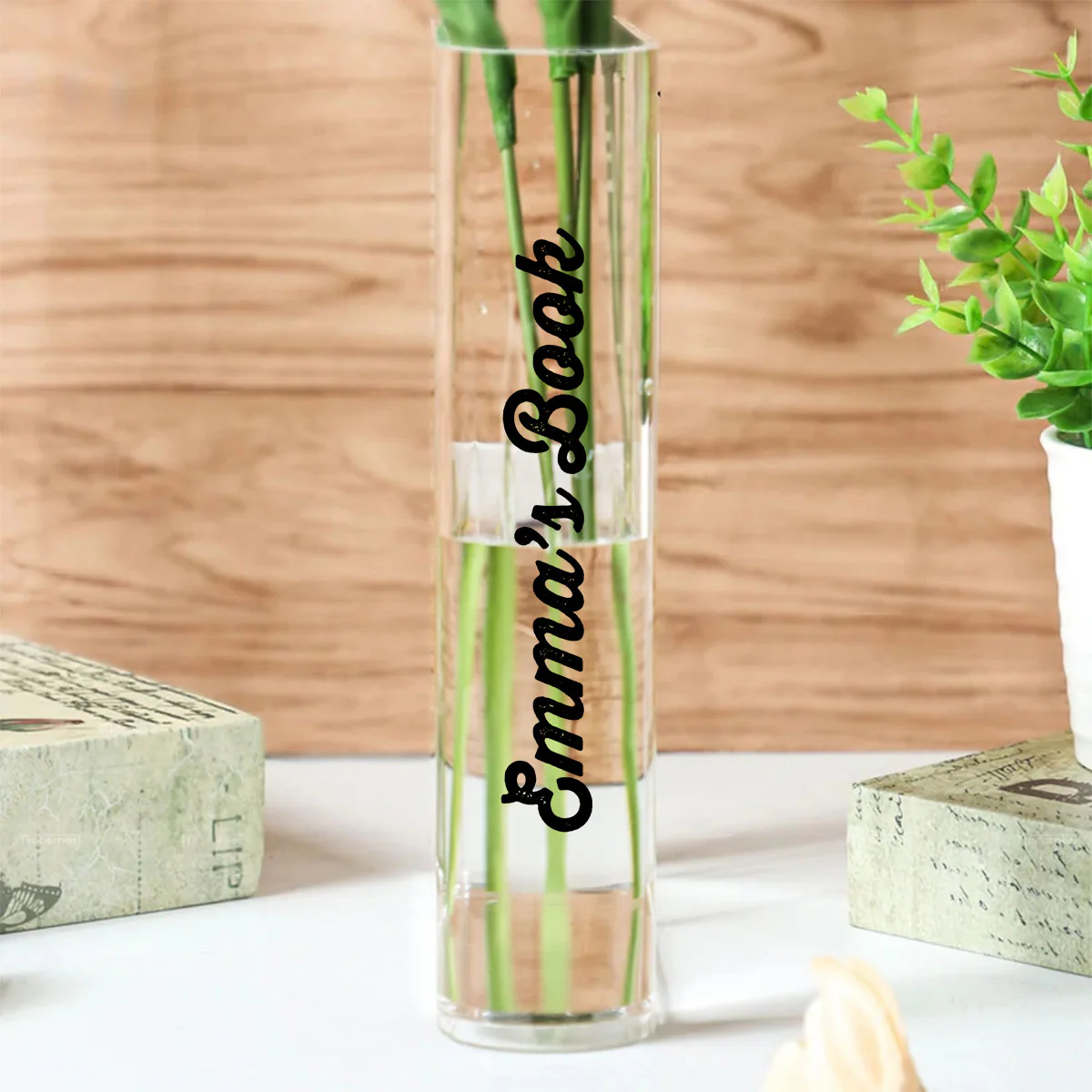 Just A Girl Loves Books - Personalized Custom Acrylic Book Vase - Image 3