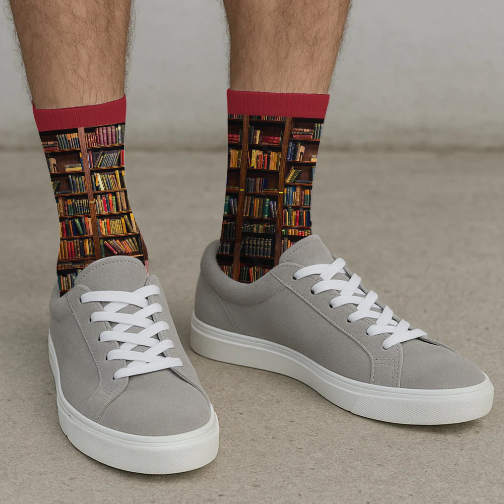 Just A Girl Who Loves Books - Personalized Custom Crew Socks - Image 3