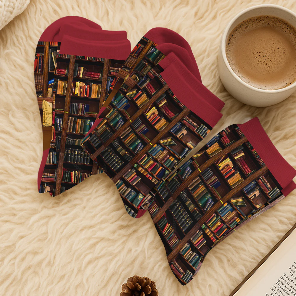 Just A Girl Who Loves Books - Personalized Custom Crew Socks - Image 7